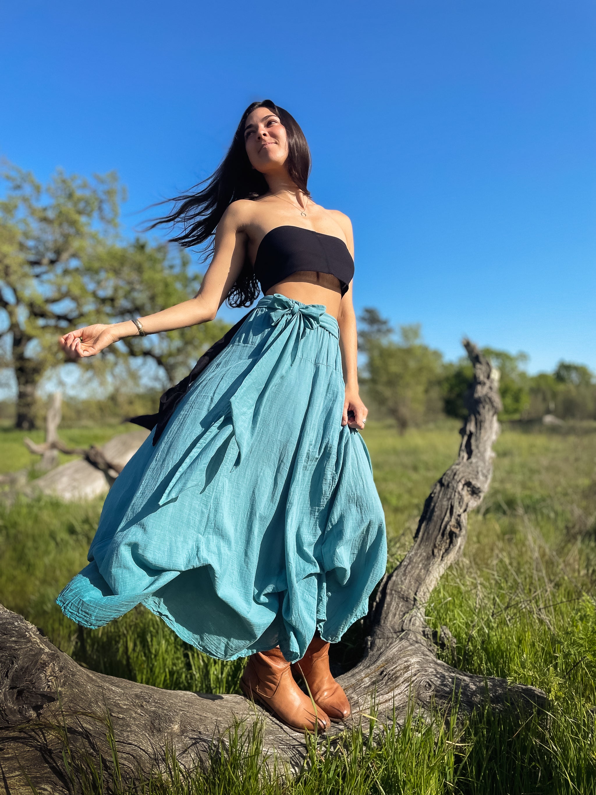 Gauze Convertible Skirt Handmade Women s 100 Cotton Clothing